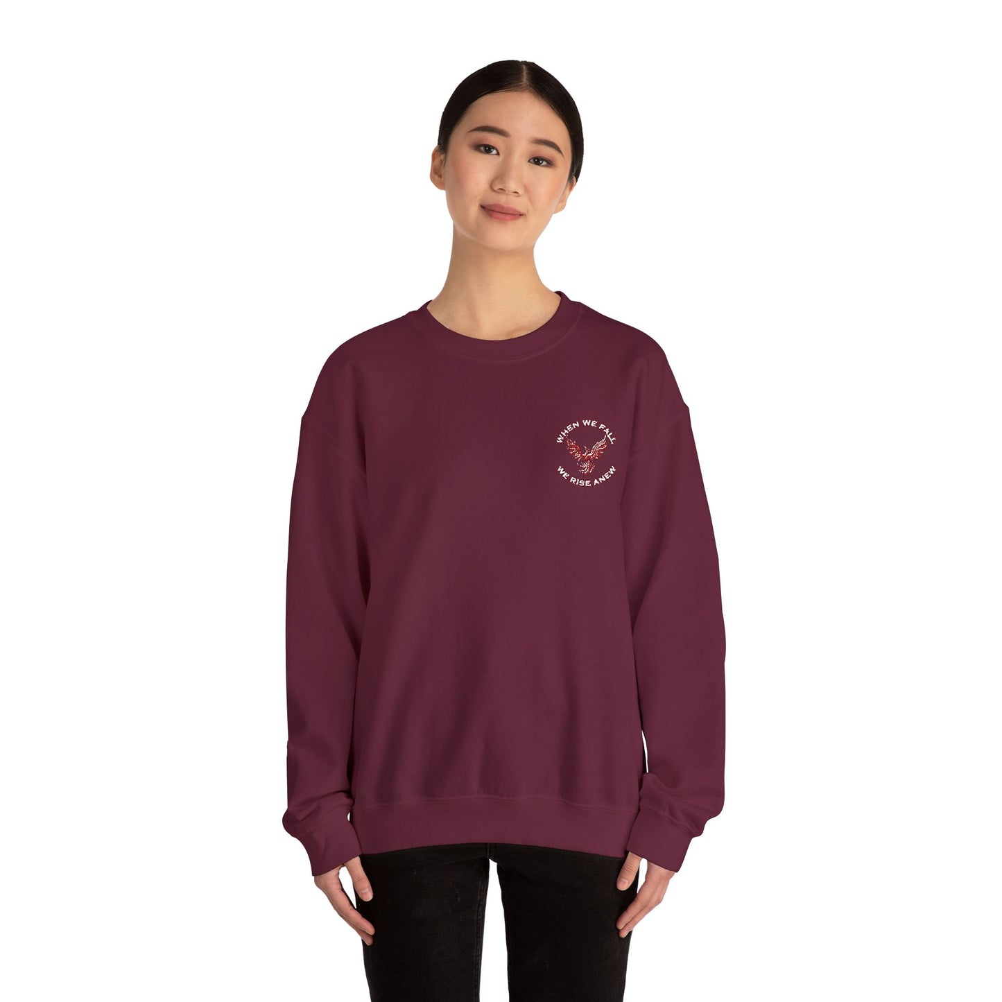 Phoenix Rising Embroidery Crewneck - Cozy Unisex Sweatshirt - Comfortable Crewneck for All Seasons, Perfect Gift for Friends, Stylish Casual Wear, Great for Fall and Winter