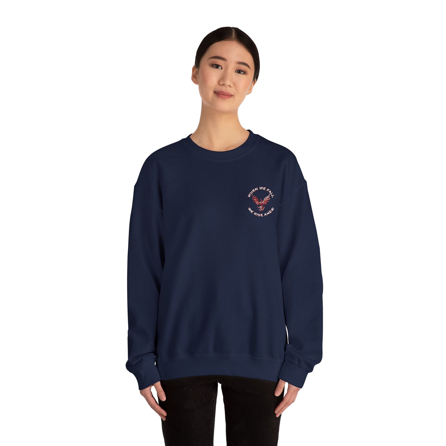 Phoenix Rising Embroidery Crewneck - Cozy Unisex Sweatshirt - Comfortable Crewneck for All Seasons, Perfect Gift for Friends, Stylish Casual Wear, Great for Fall and Winter