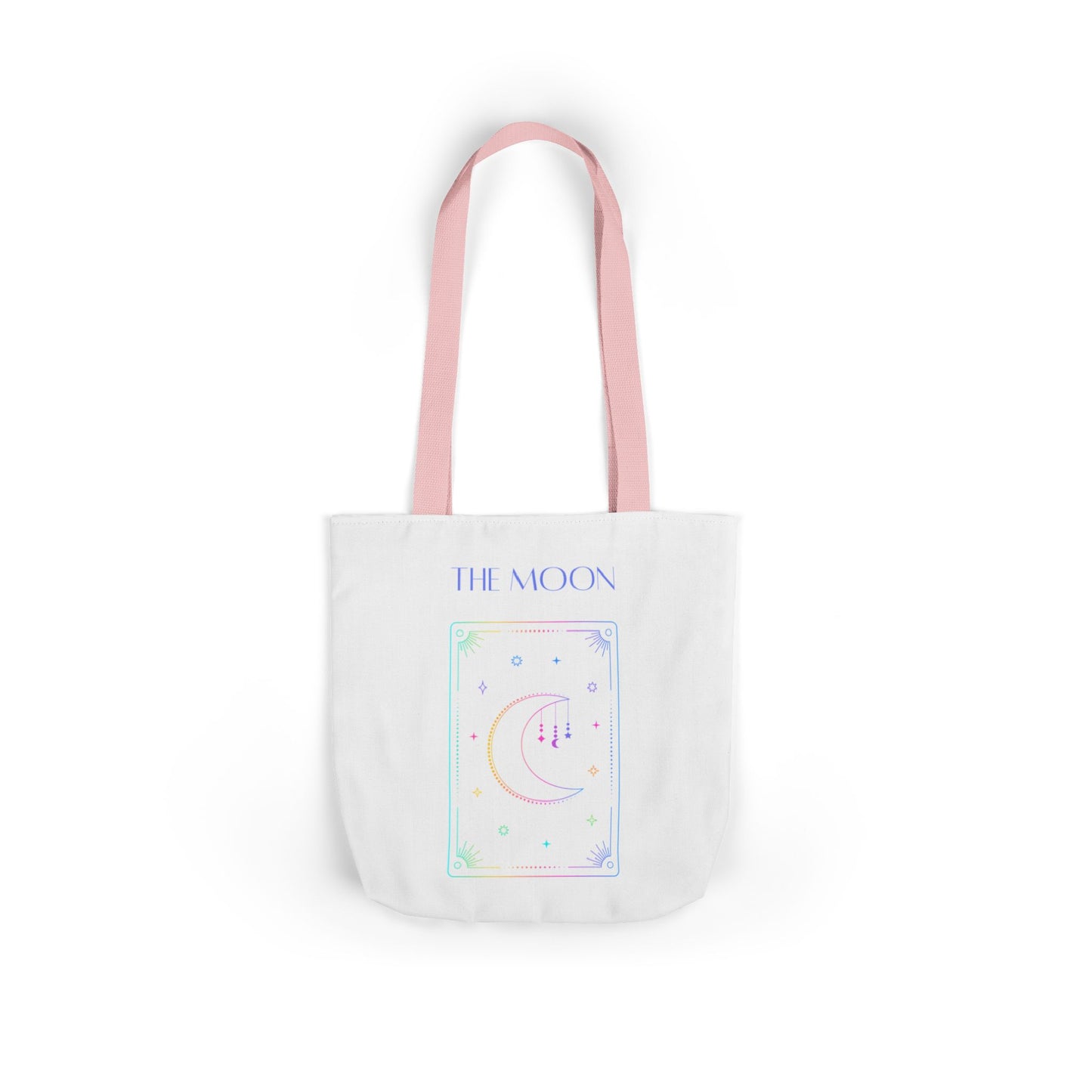Iridescent Sun & Moon -Canvas Tote Bag, 5-Color Straps