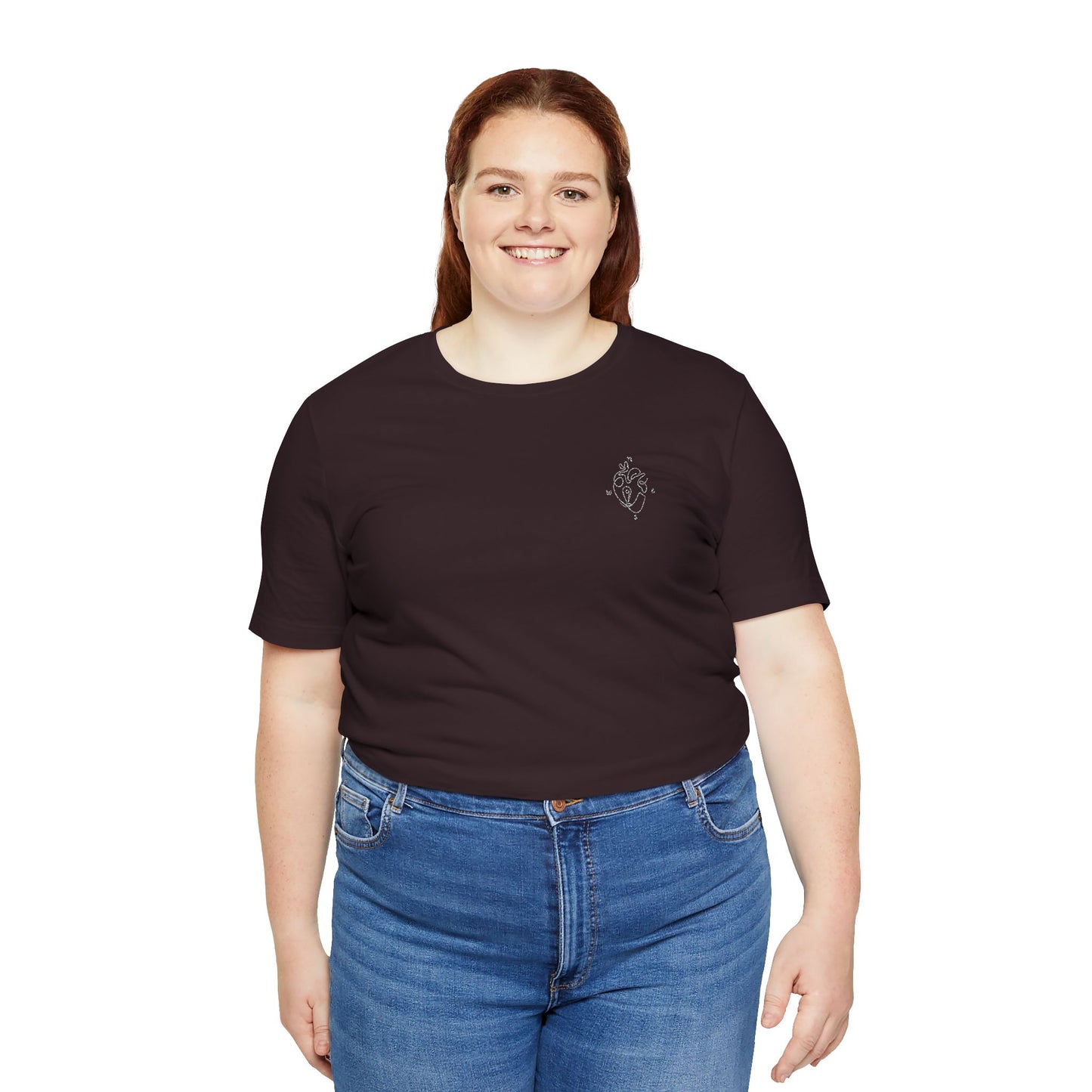 Heartled Jersey Short Sleeve Tee- Embroidery