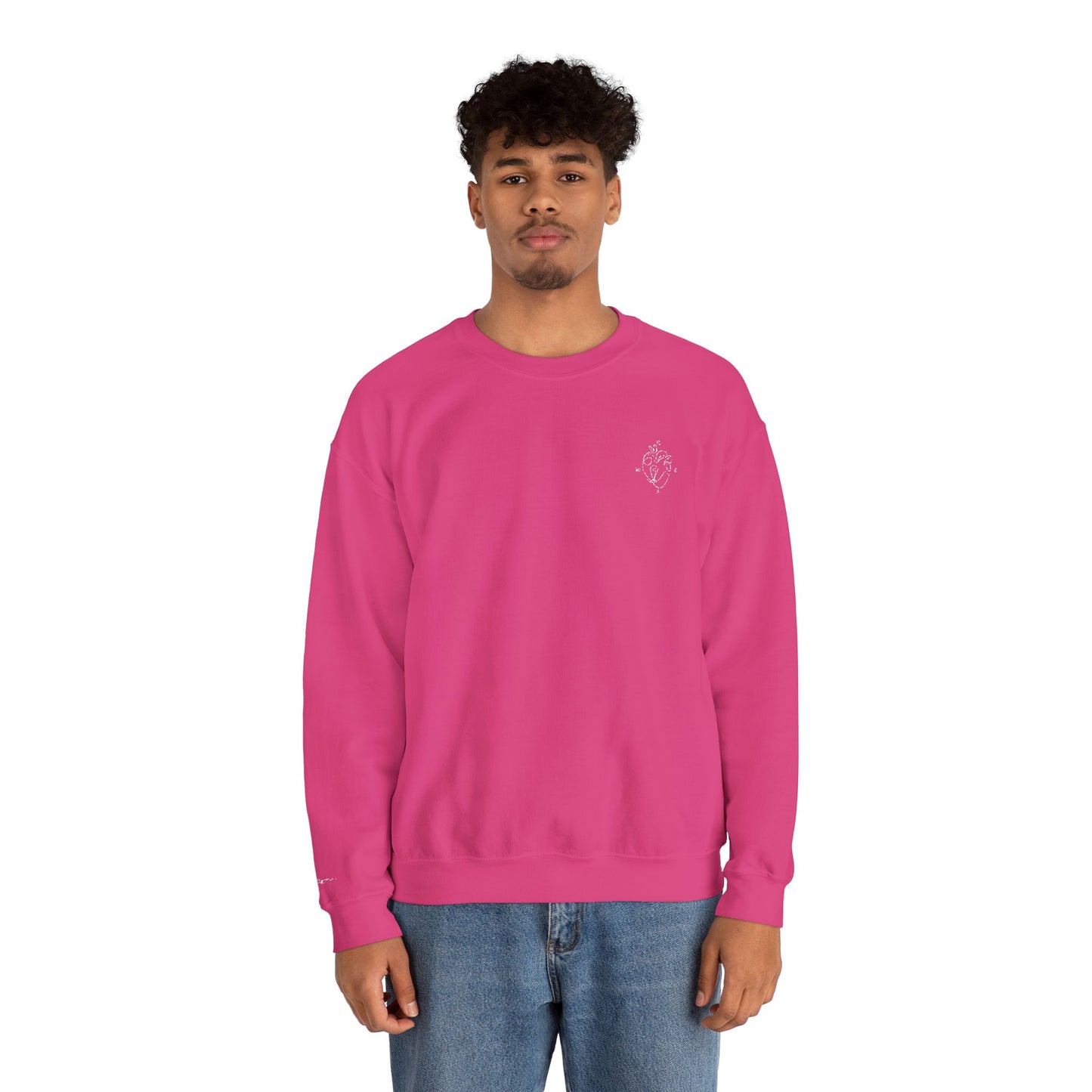 Heartled Crewneck Sweatshirt-Embroidery (Heavy Blend)