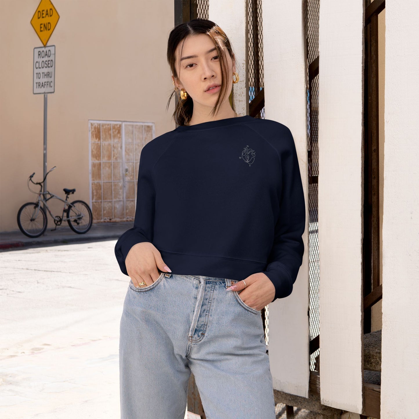 Heartled Cropped Fleece Pullover