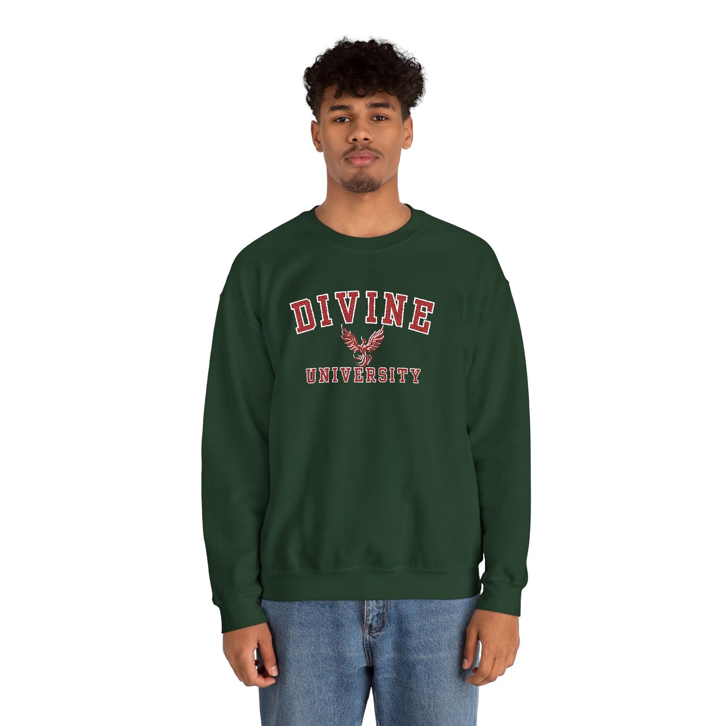 DIVINE UNIVERSITY Solid Print- Crewneck Sweatshirt