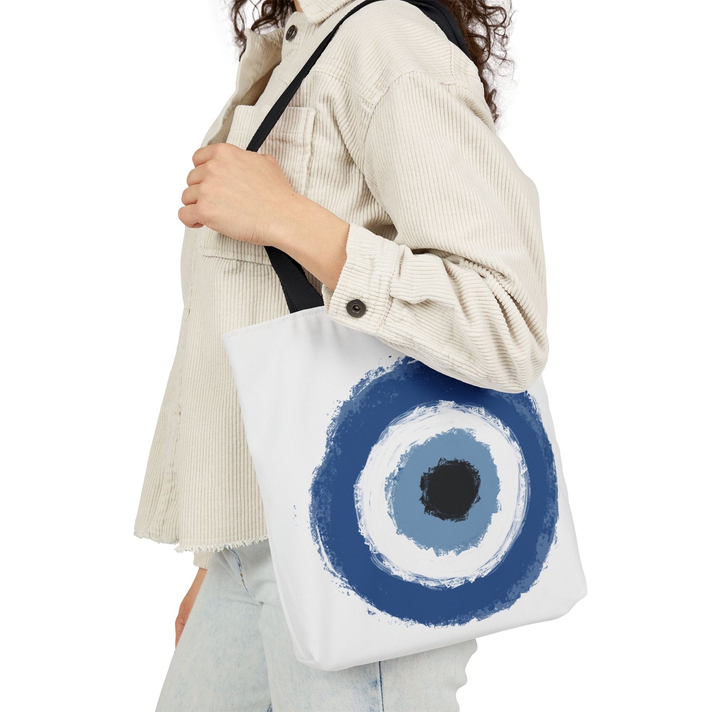 Evil Eye Protected Tote Bag, Color Straps