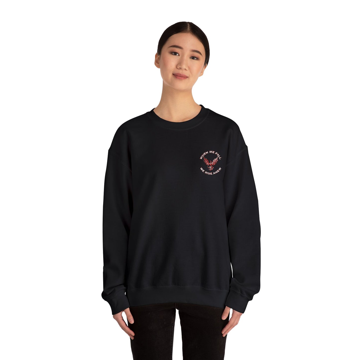 Phoenix Rising Embroidery Crewneck - Cozy Unisex Sweatshirt - Comfortable Crewneck for All Seasons, Perfect Gift for Friends, Stylish Casual Wear, Great for Fall and Winter