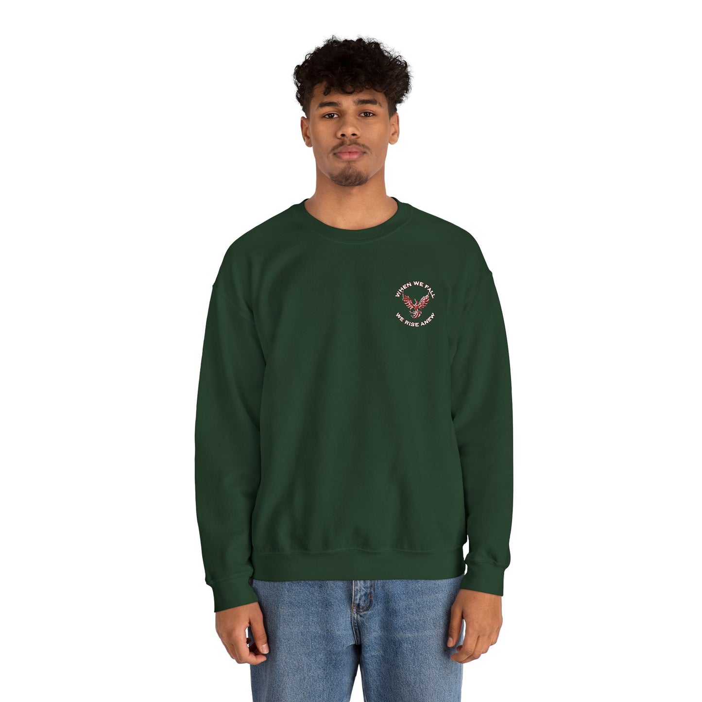 Phoenix Rising Embroidery Crewneck - Cozy Unisex Sweatshirt - Comfortable Crewneck for All Seasons, Perfect Gift for Friends, Stylish Casual Wear, Great for Fall and Winter