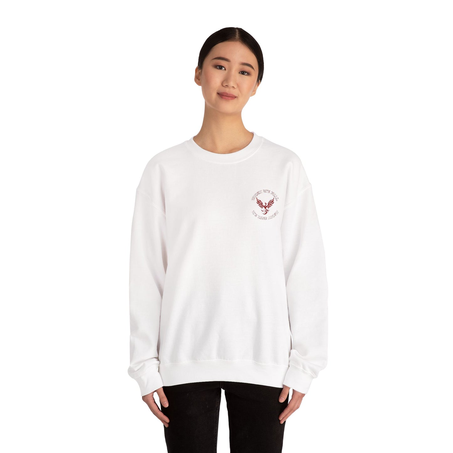 Phoenix Rising Embroidery Crewneck - Cozy Unisex Sweatshirt - Comfortable Crewneck for All Seasons, Perfect Gift for Friends, Stylish Casual Wear, Great for Fall and Winter
