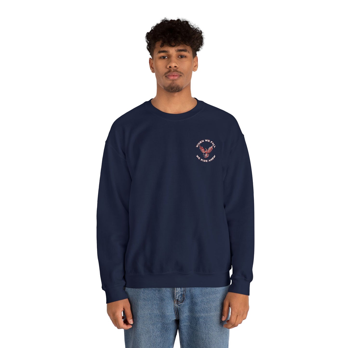 Phoenix Rising Embroidery Crewneck - Cozy Unisex Sweatshirt - Comfortable Crewneck for All Seasons, Perfect Gift for Friends, Stylish Casual Wear, Great for Fall and Winter