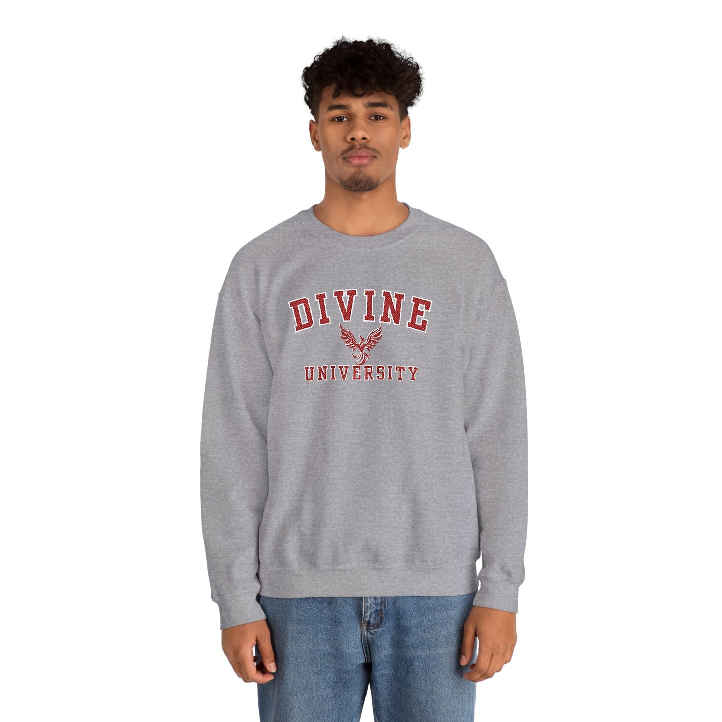 DIVINE UNIVERSITY Solid Print- Crewneck Sweatshirt