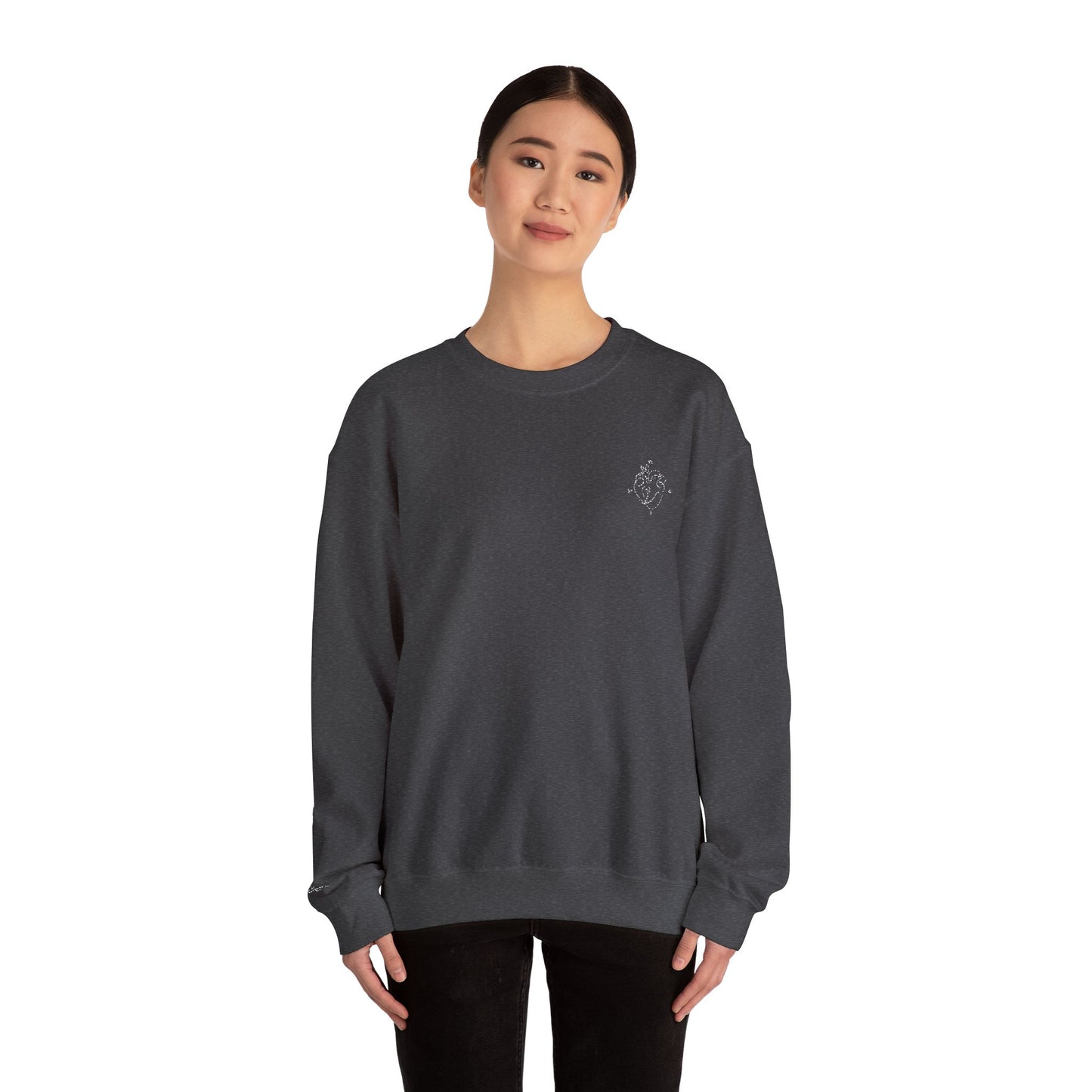 Heartled Crewneck Sweatshirt-Embroidery (Heavy Blend)
