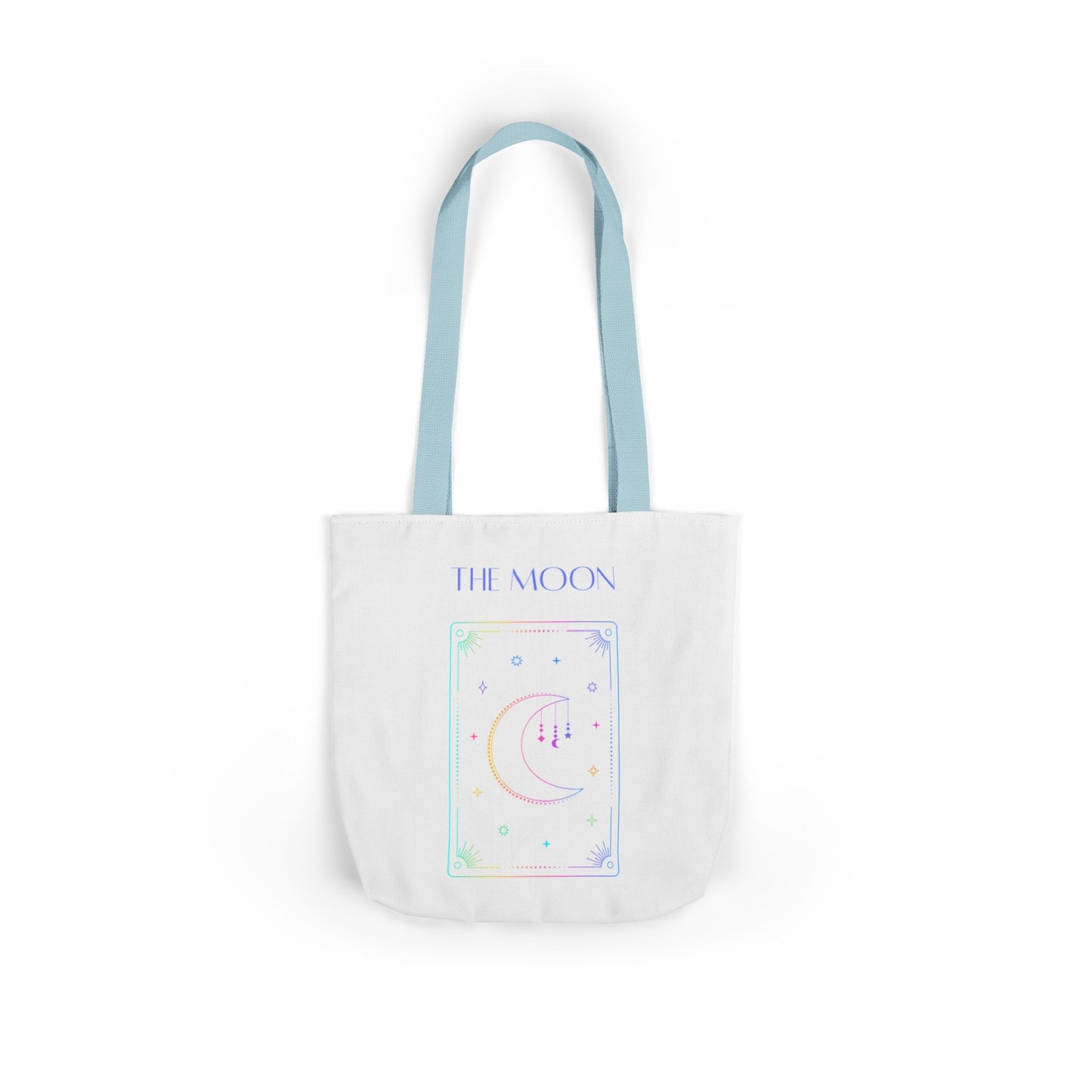 Iridescent Sun & Moon -Canvas Tote Bag, 5-Color Straps