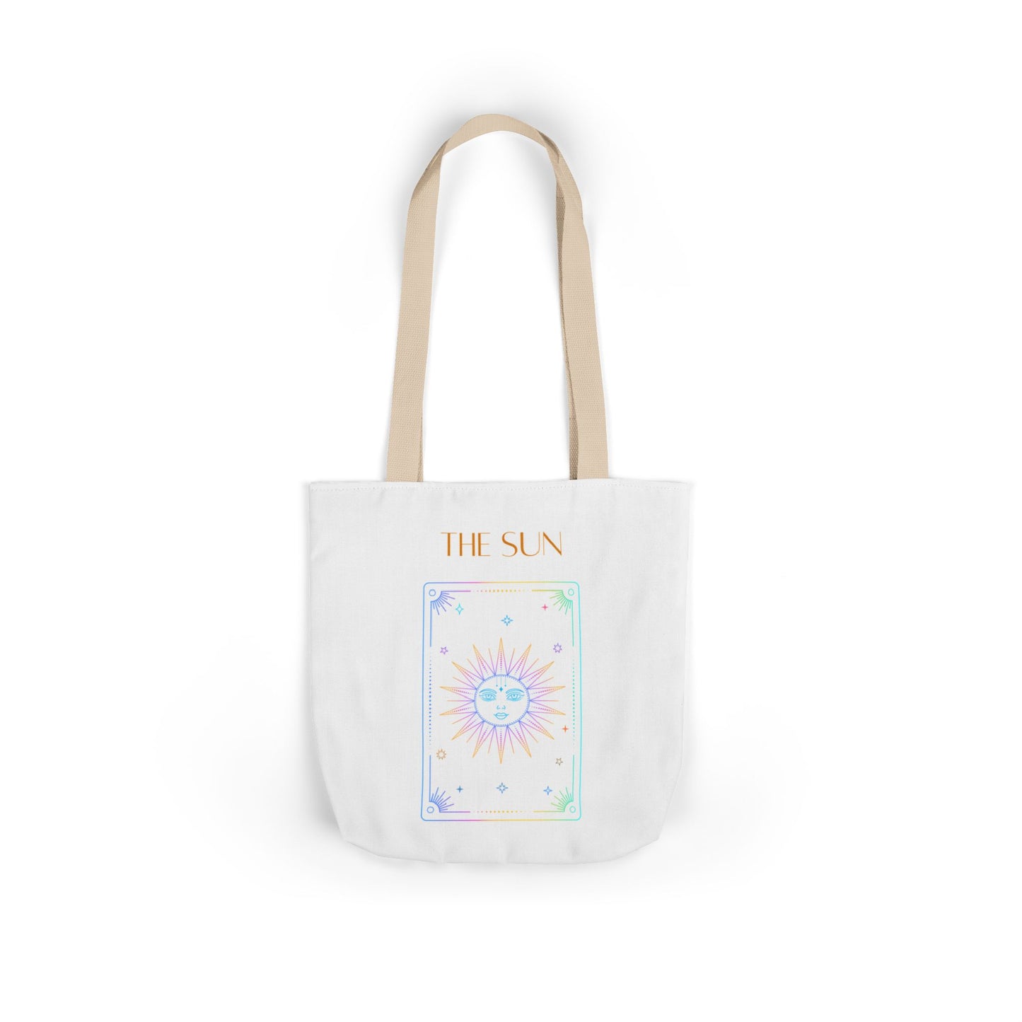 Iridescent Sun & Moon -Canvas Tote Bag, 5-Color Straps