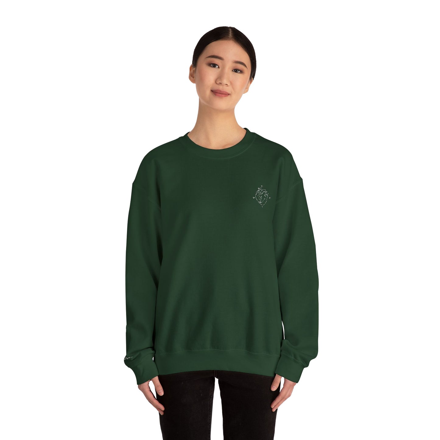 Heartled Crewneck Sweatshirt-Embroidery (Heavy Blend)
