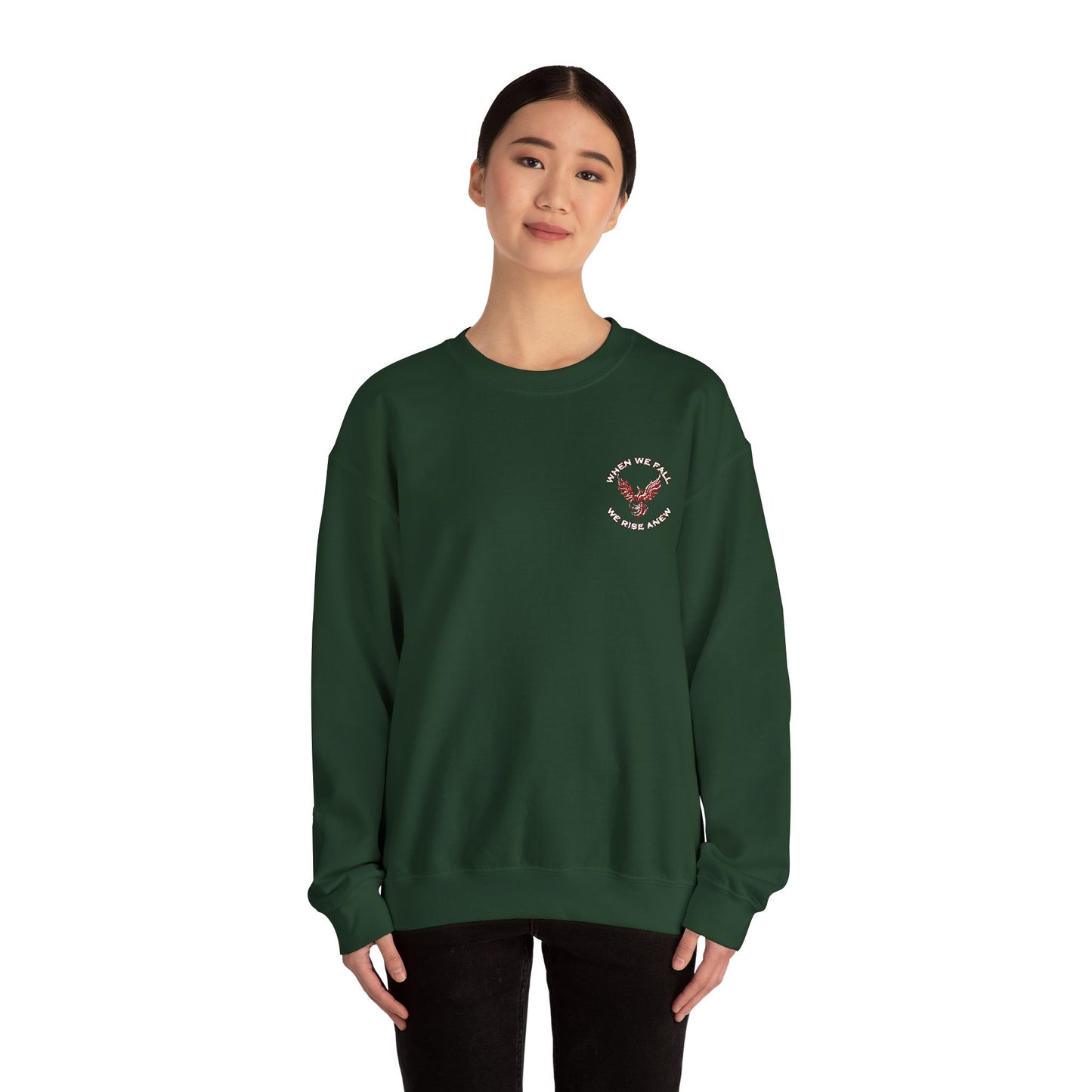 Phoenix Rising Embroidery Crewneck - Cozy Unisex Sweatshirt - Comfortable Crewneck for All Seasons, Perfect Gift for Friends, Stylish Casual Wear, Great for Fall and Winter