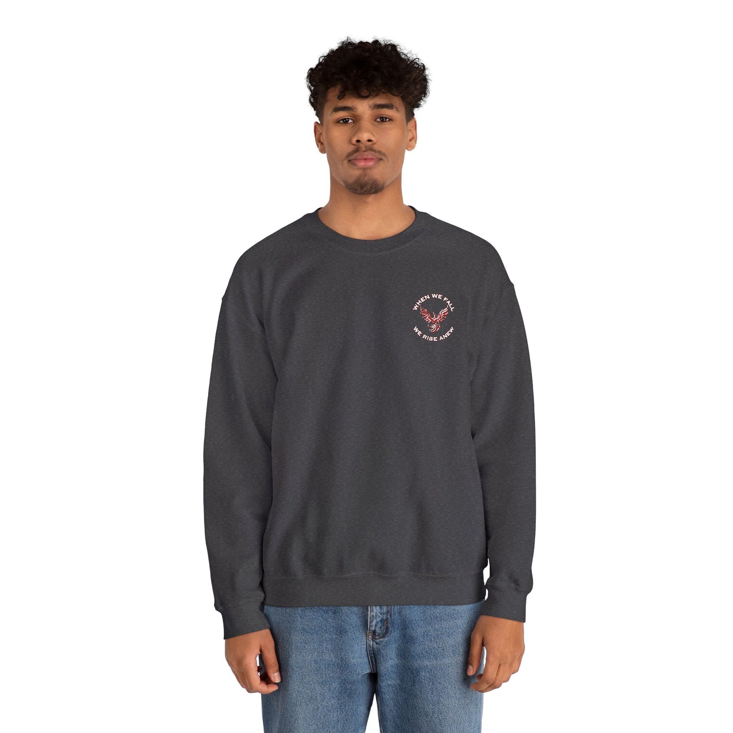 Phoenix Rising Embroidery Crewneck - Cozy Unisex Sweatshirt - Comfortable Crewneck for All Seasons, Perfect Gift for Friends, Stylish Casual Wear, Great for Fall and Winter