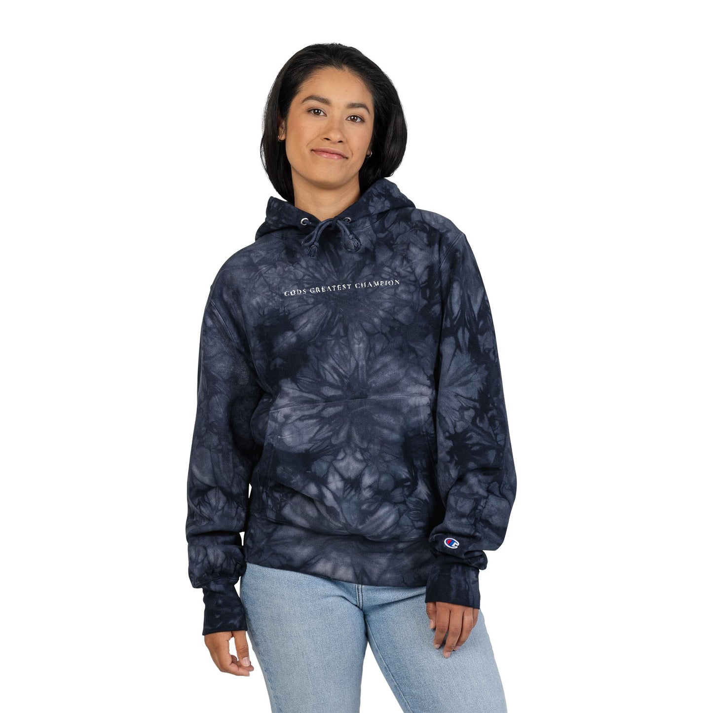 Gods Greatest Champion- Champion Tie-Dye Hoodie (Embroidery)