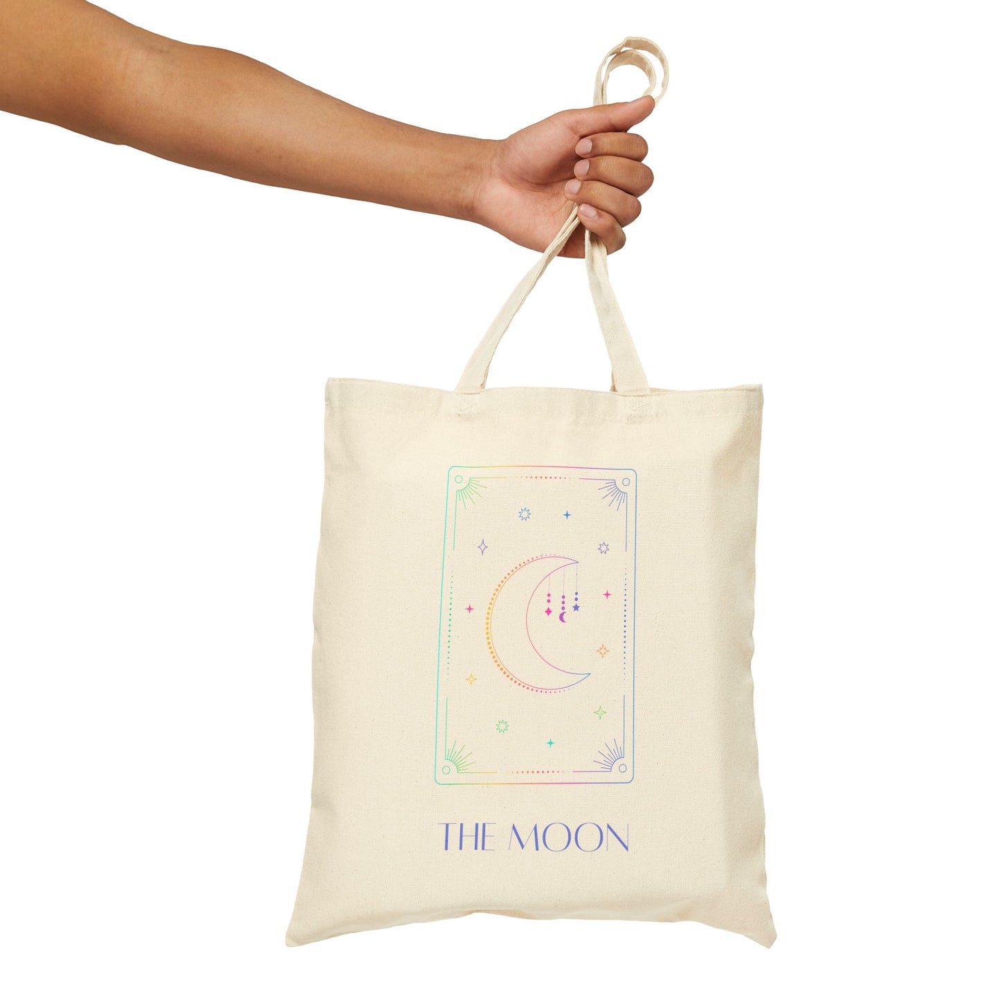 Iridescent Sun & Moon Tote Bag- Black & Beige