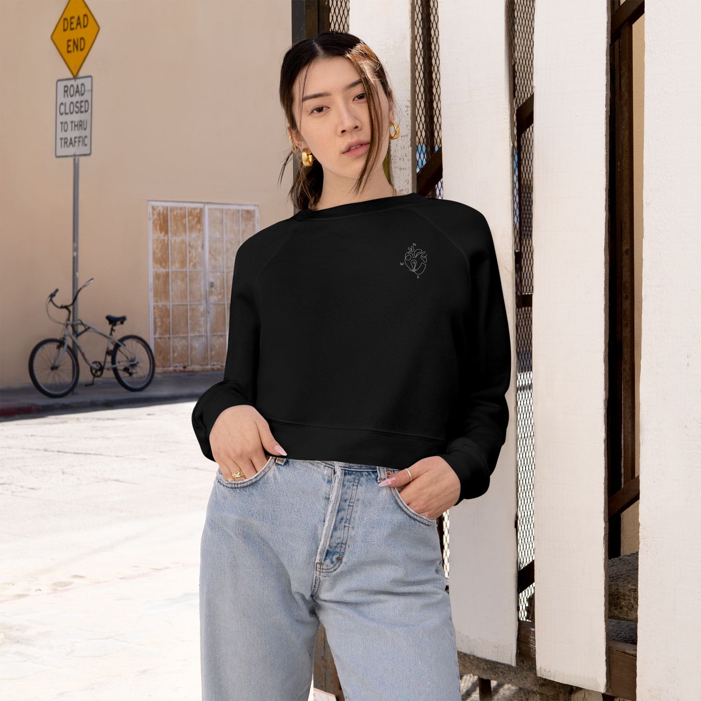 Heartled Cropped Fleece Pullover