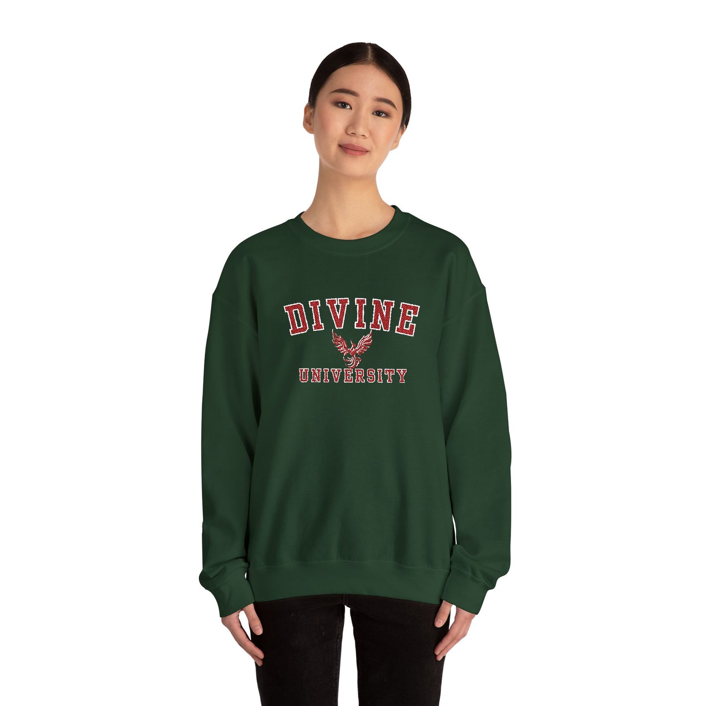 DIVINE UNIVERSITY Solid Print- Crewneck Sweatshirt