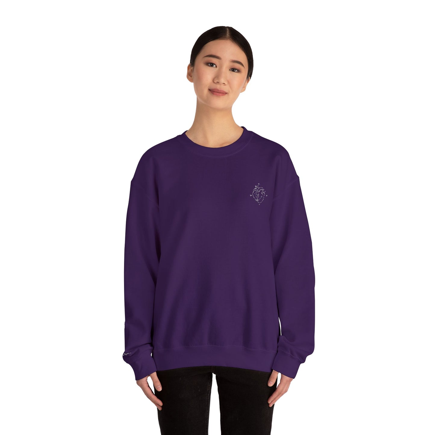 Heartled Crewneck Sweatshirt-Embroidery (Heavy Blend)