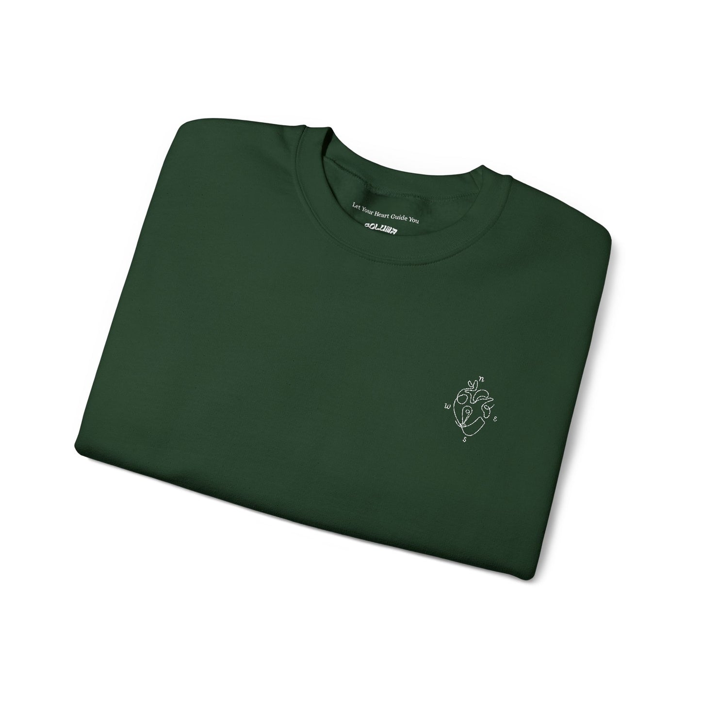 Heartled Crewneck Sweatshirt-Embroidery (Heavy Blend)