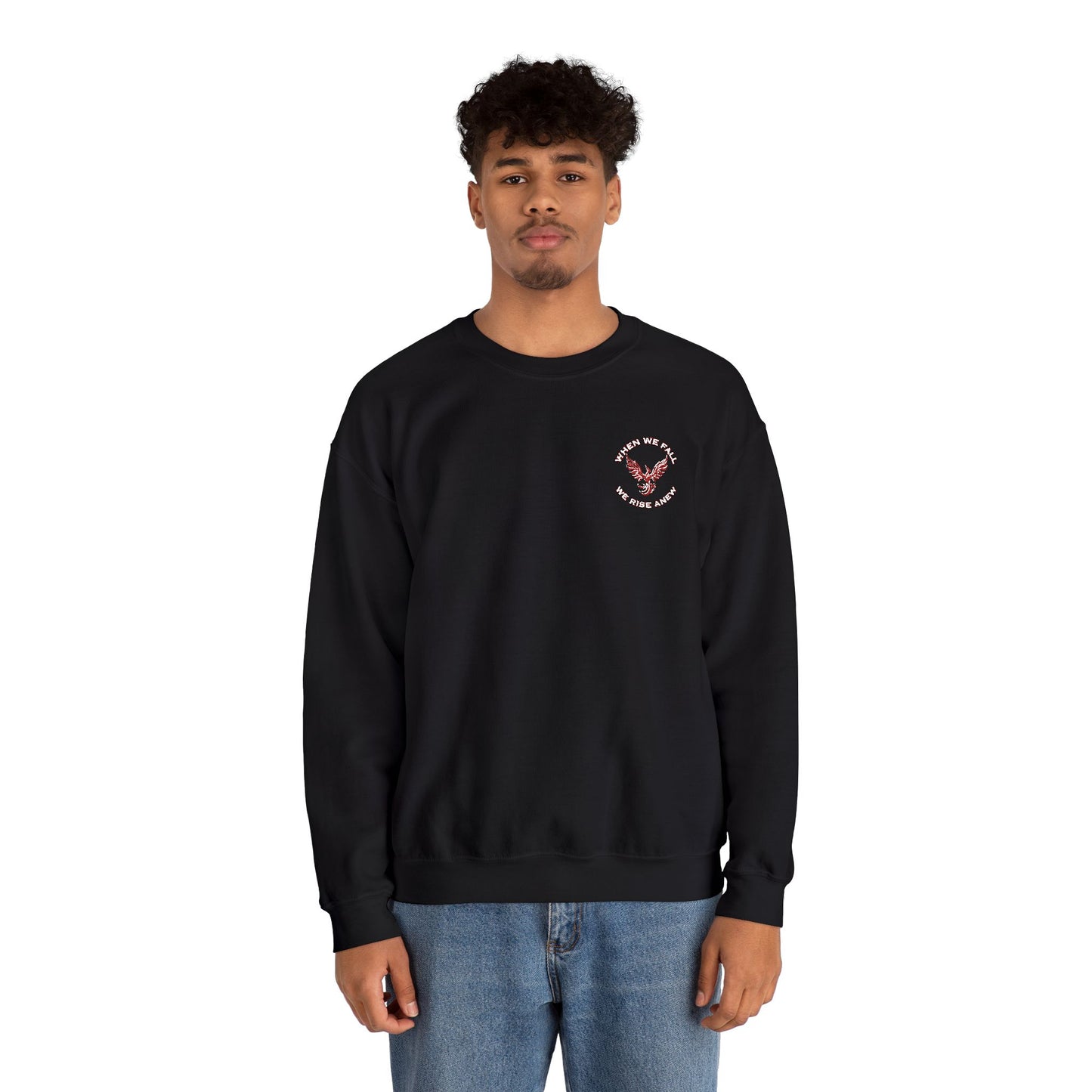 Phoenix Rising Embroidery Crewneck - Cozy Unisex Sweatshirt - Comfortable Crewneck for All Seasons, Perfect Gift for Friends, Stylish Casual Wear, Great for Fall and Winter