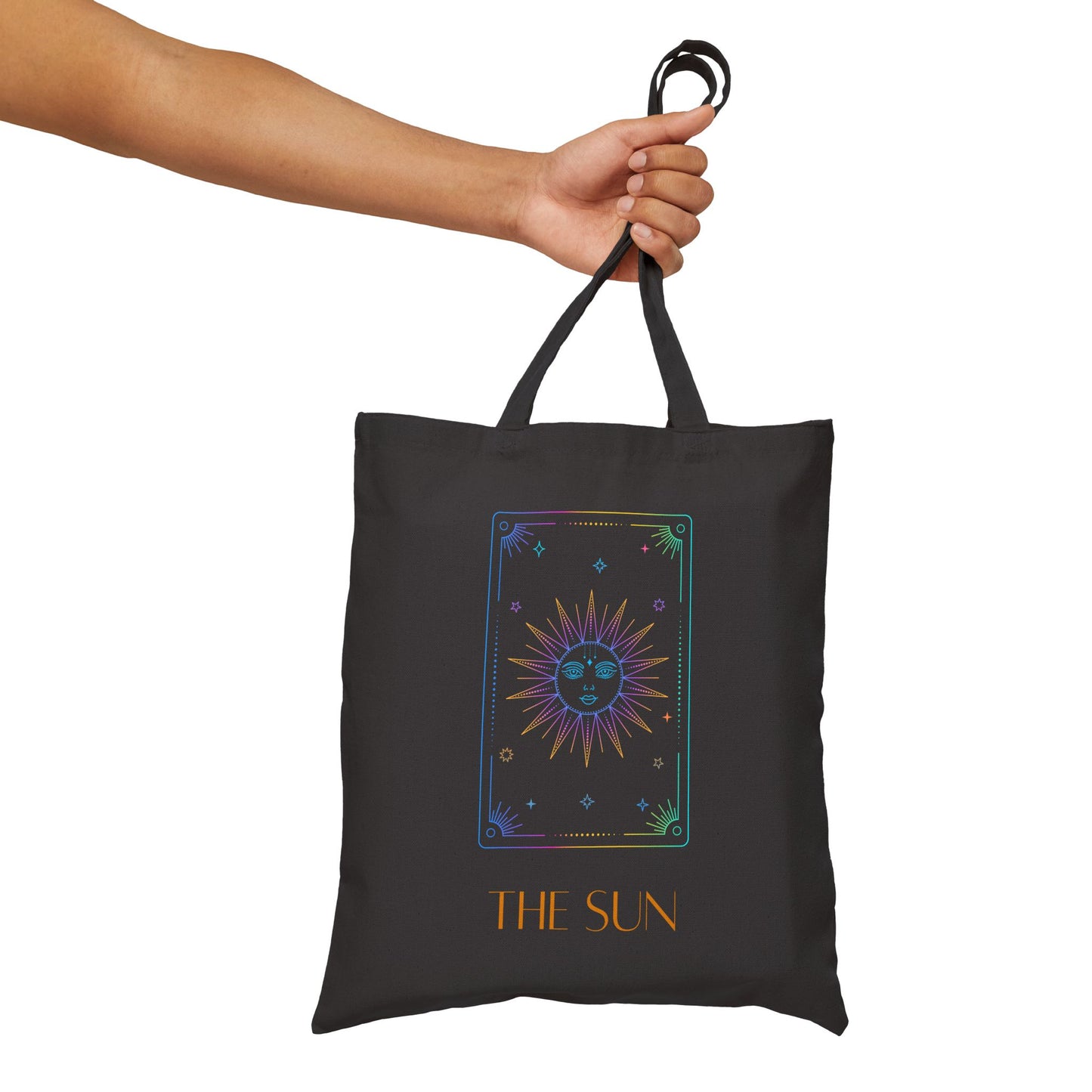 Iridescent Sun & Moon Tote Bag- Black & Beige