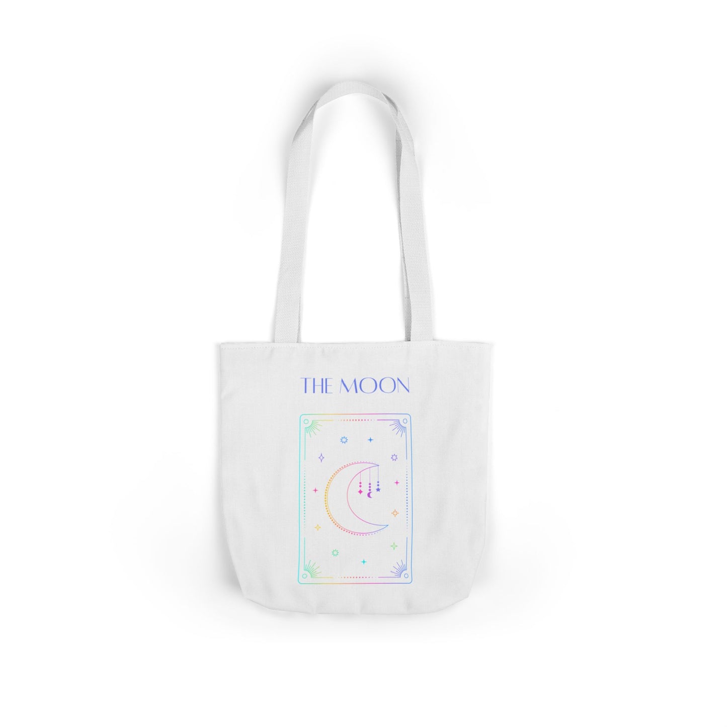 Iridescent Sun & Moon -Canvas Tote Bag, 5-Color Straps