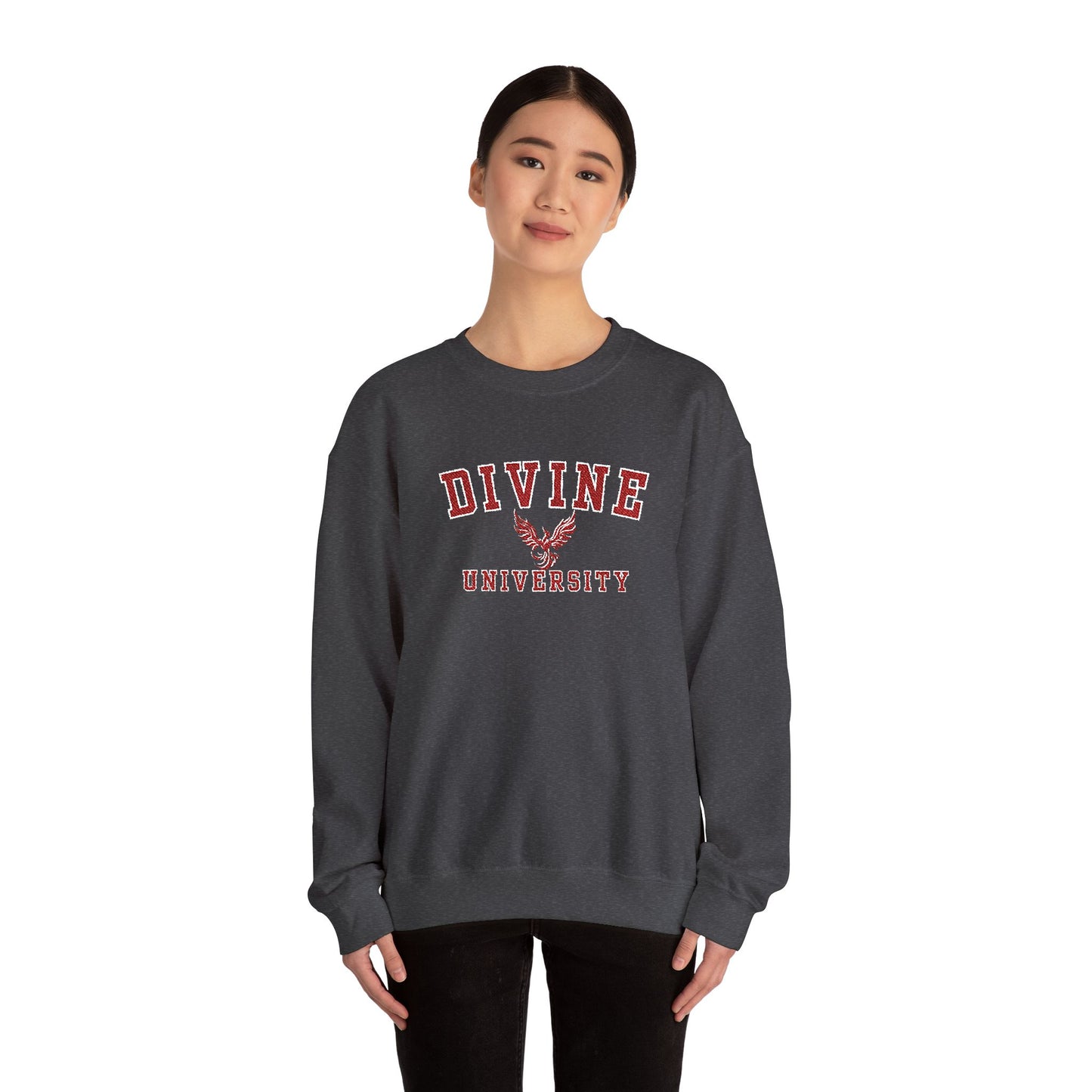 DIVINE UNIVERSITY Solid Print- Crewneck Sweatshirt
