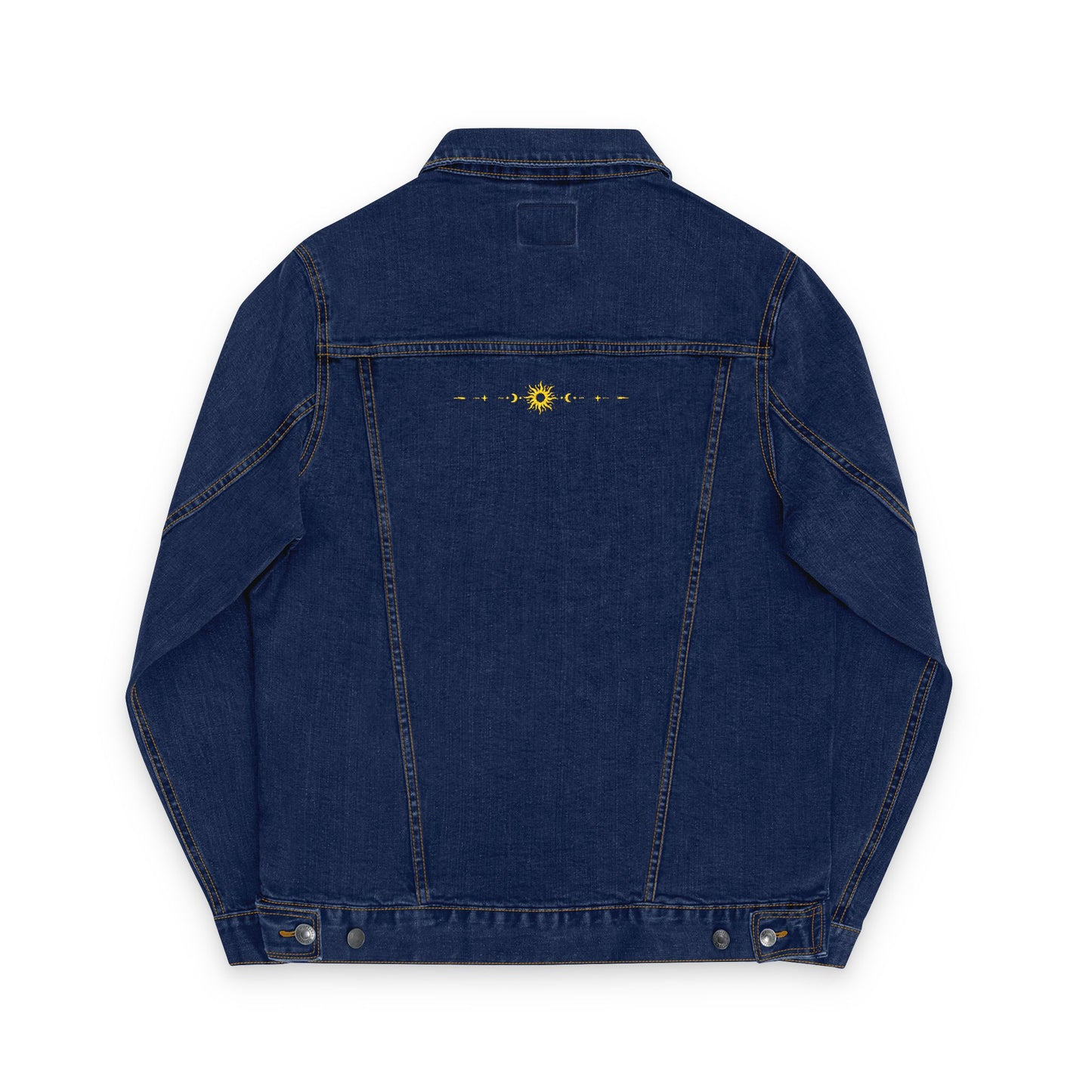Sun & Moon Eclipse Denim Jacket ( Gold Embroidery)