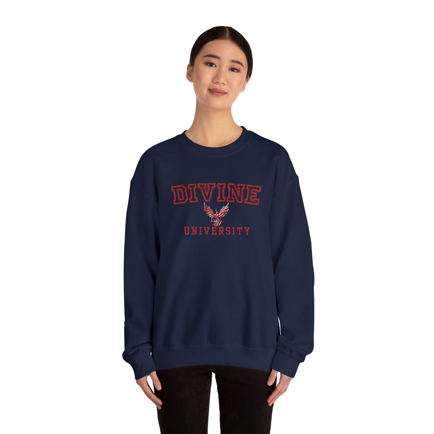 Divine University - Phoenix Rising Embroidery Crewneck Sweatshirt