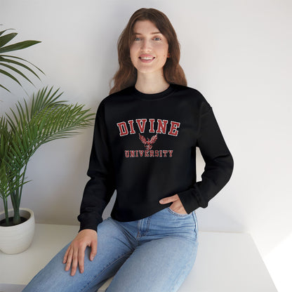 DIVINE UNIVERSITY Solid Print- Crewneck Sweatshirt