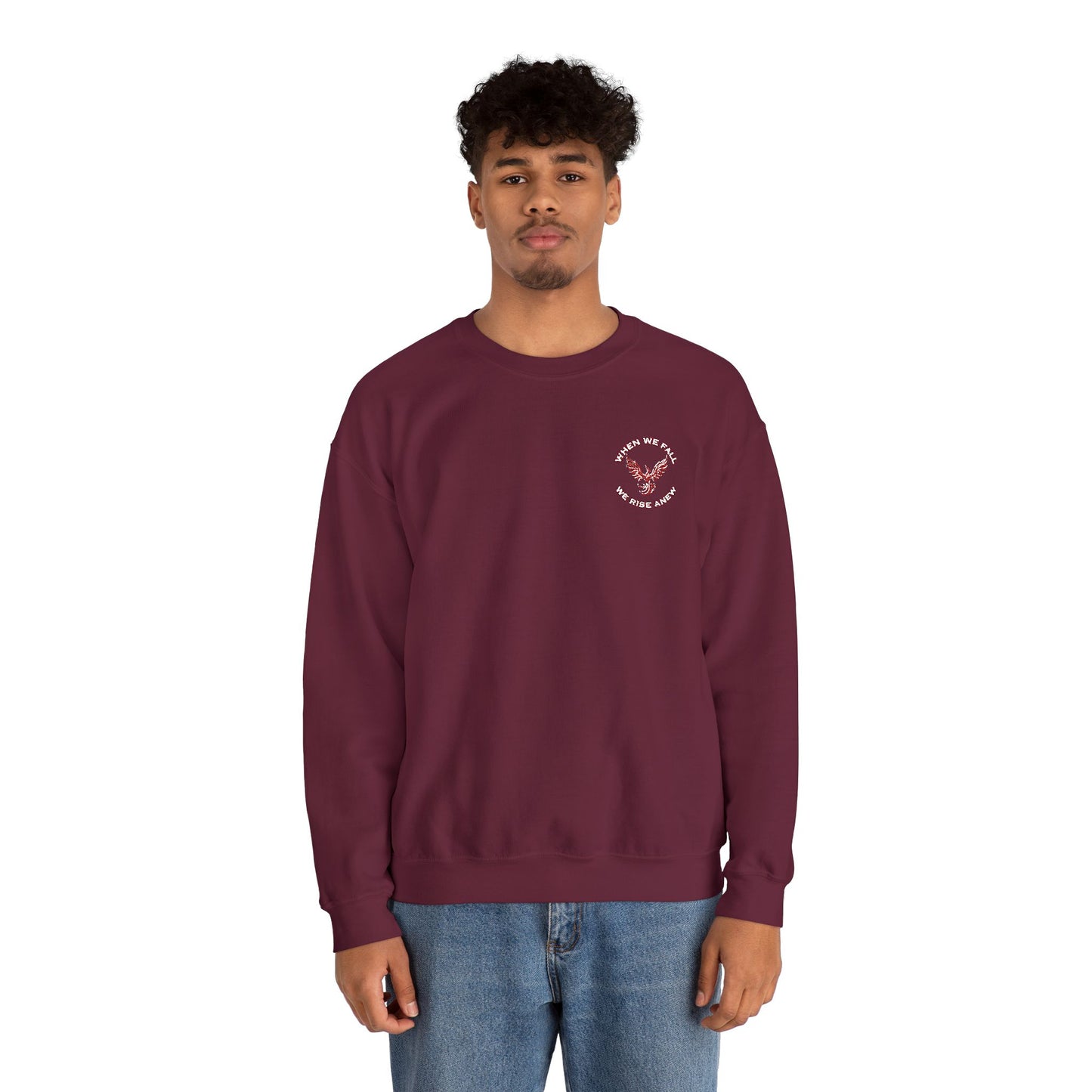 Phoenix Rising Embroidery Crewneck - Cozy Unisex Sweatshirt - Comfortable Crewneck for All Seasons, Perfect Gift for Friends, Stylish Casual Wear, Great for Fall and Winter