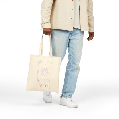 Iridescent Sun & Moon Tote Bag- Black & Beige