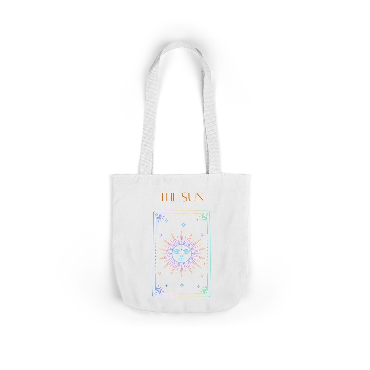 Iridescent Sun & Moon -Canvas Tote Bag, 5-Color Straps