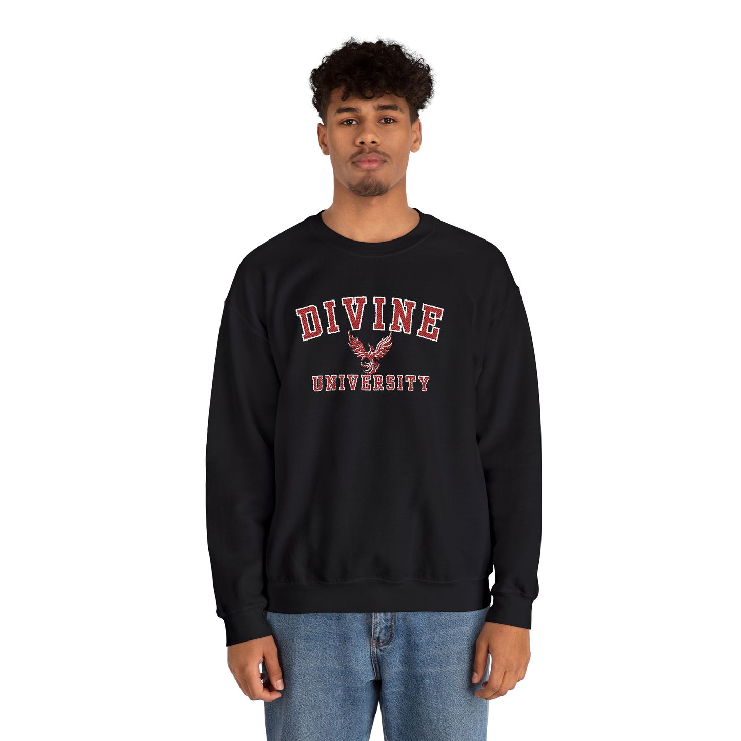 DIVINE UNIVERSITY Solid Print- Crewneck Sweatshirt