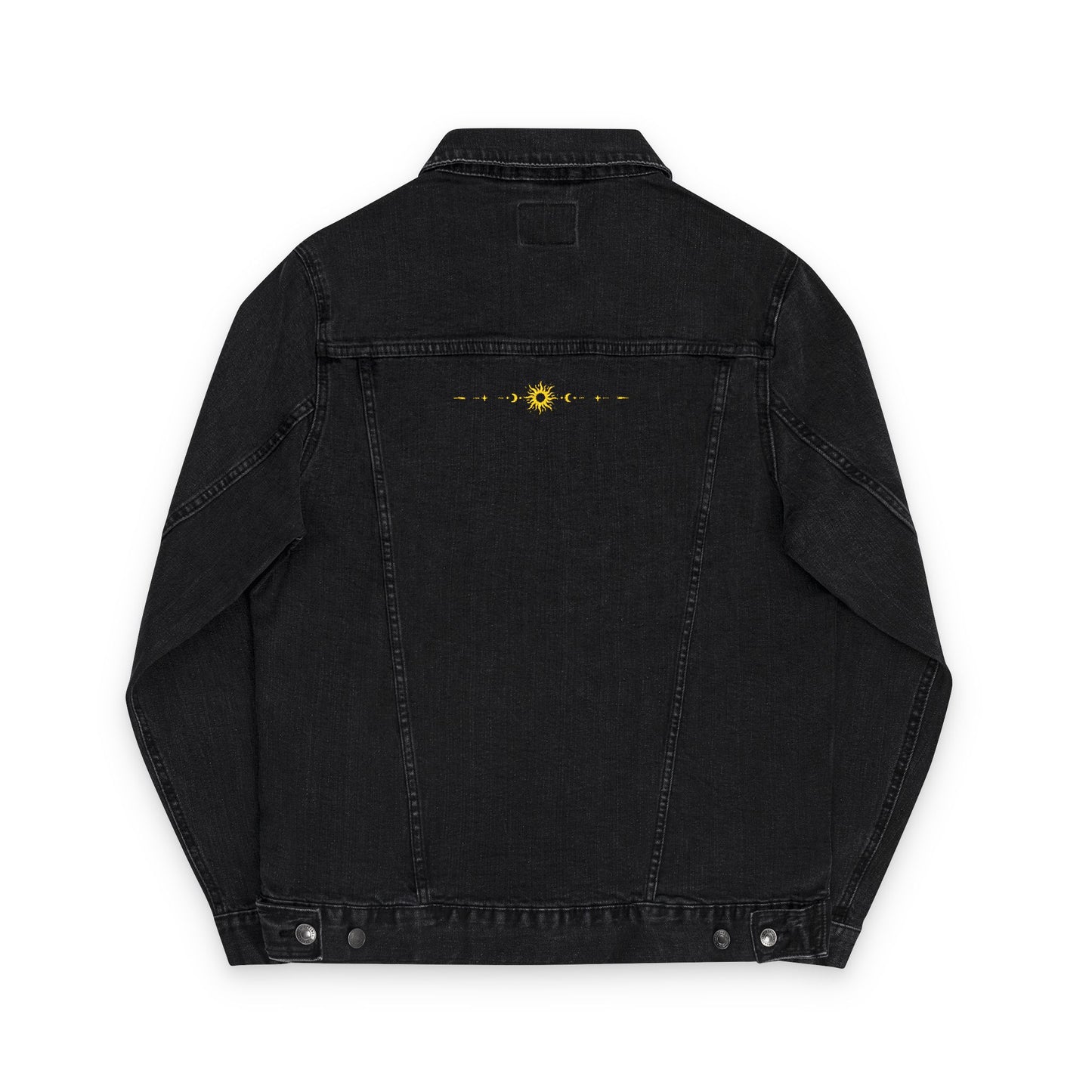Sun & Moon Eclipse Denim Jacket ( Gold Embroidery)