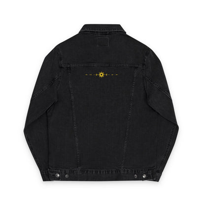 Sun & Moon Eclipse Denim Jacket ( Gold Embroidery)