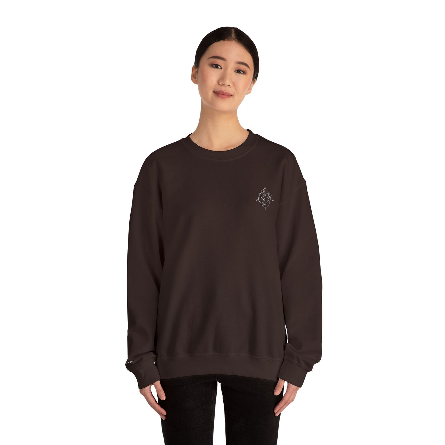Heartled Crewneck Sweatshirt-Embroidery (Heavy Blend)