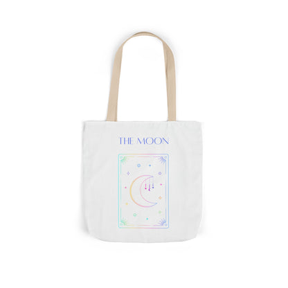 Iridescent Sun & Moon -Canvas Tote Bag, 5-Color Straps