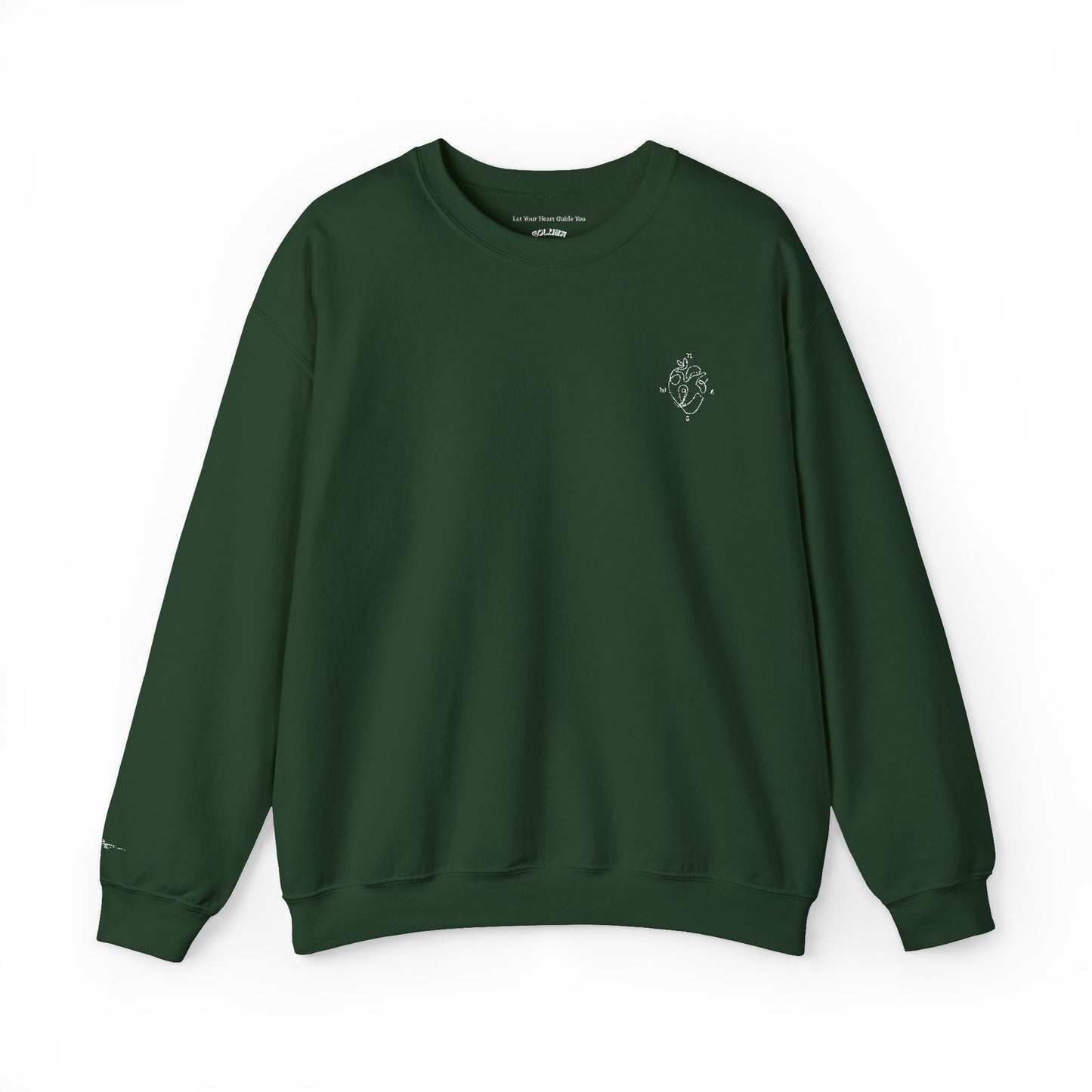 Heartled Crewneck Sweatshirt-Embroidery (Heavy Blend)