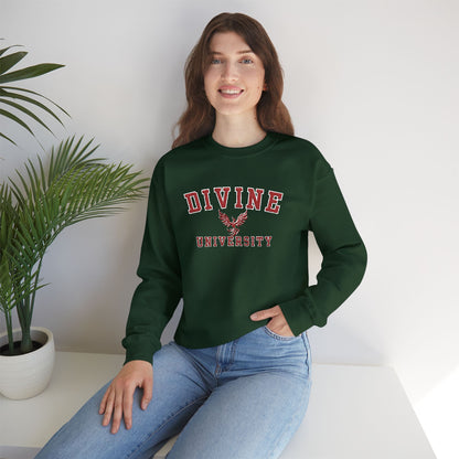 DIVINE UNIVERSITY Solid Print- Crewneck Sweatshirt