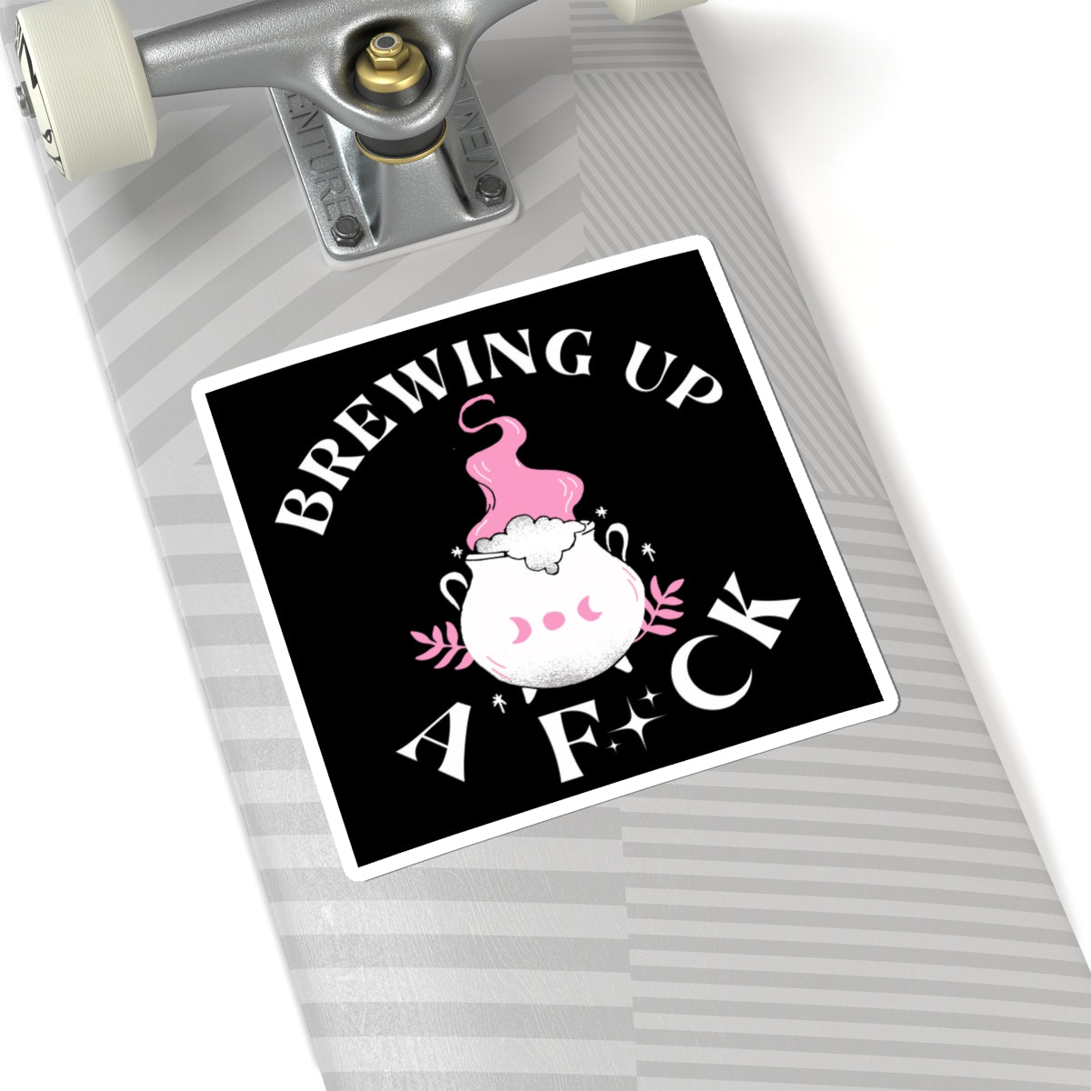 Brewing Up A F*ck- Funny Witchy Kiss-Cut Stickers, Cute Witch Stickers, Laptop Decals, Gift for Witches, Spooky Decor, Halloween Vibes