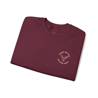 Phoenix Rising Embroidery Crewneck - Cozy Unisex Sweatshirt - Comfortable Crewneck for All Seasons, Perfect Gift for Friends, Stylish Casual Wear, Great for Fall and Winter