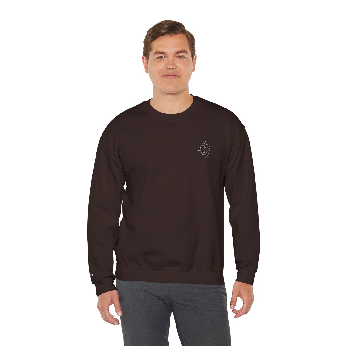 Heartled Crewneck Sweatshirt-Embroidery (Heavy Blend)