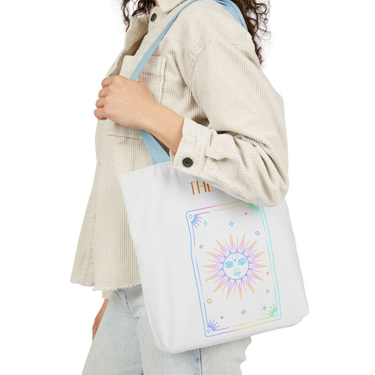 Iridescent Sun & Moon -Canvas Tote Bag, 5-Color Straps