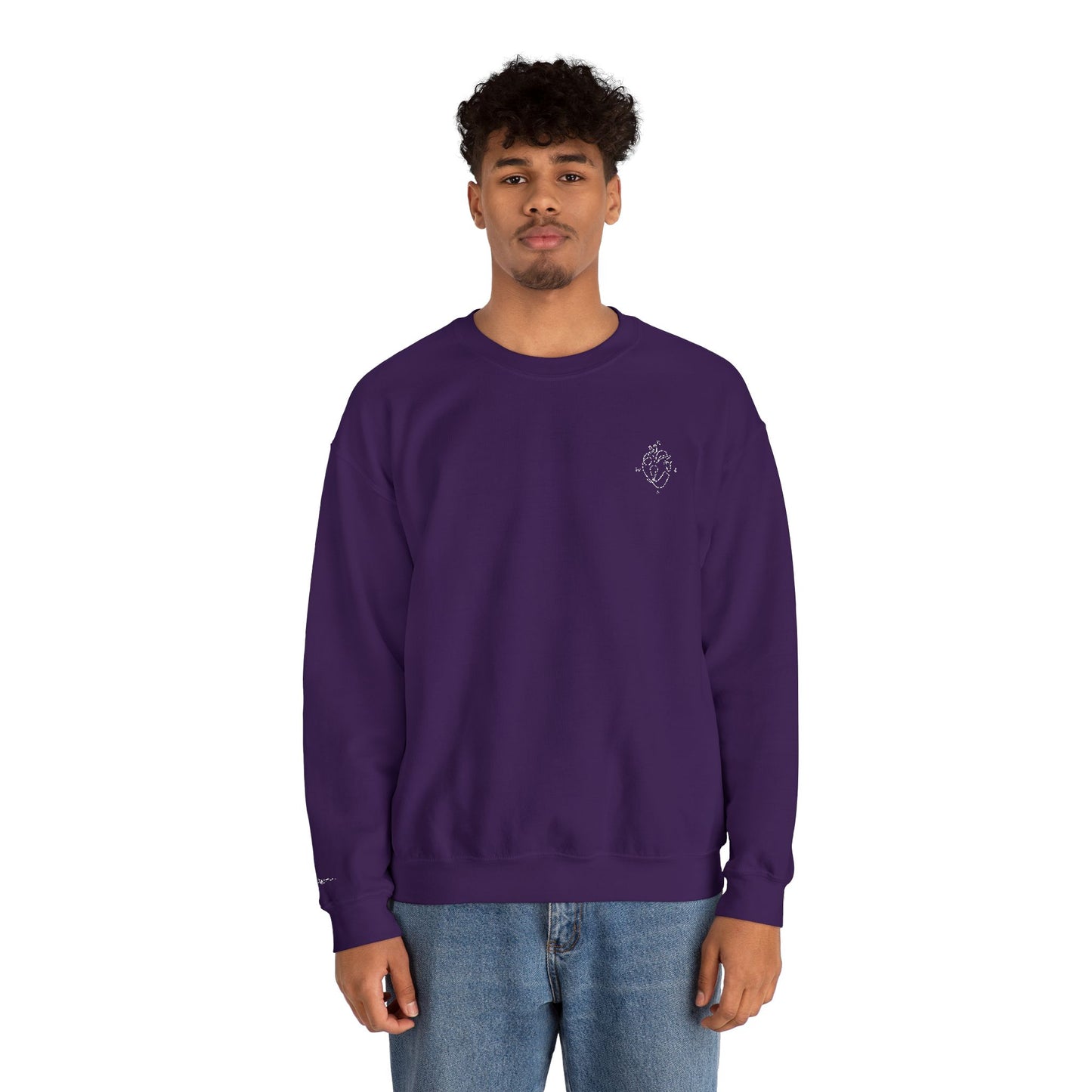 Heartled Crewneck Sweatshirt-Embroidery (Heavy Blend)