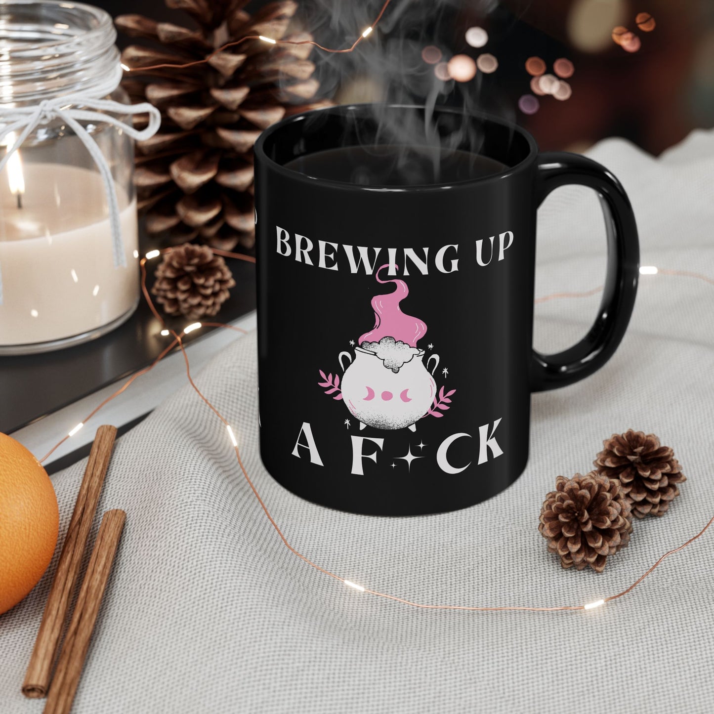 Brewing Up A F*ck Black Mug (11oz, 15oz)