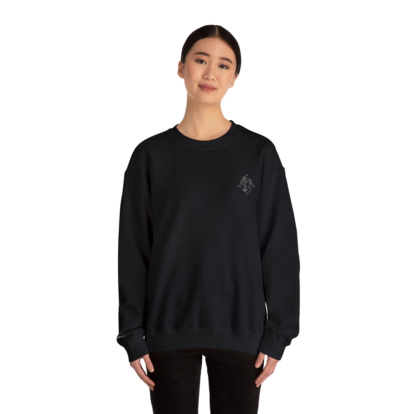 Heartled Crewneck Sweatshirt-Embroidery (Heavy Blend)
