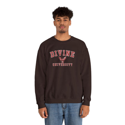 DIVINE UNIVERSITY Solid Print- Crewneck Sweatshirt